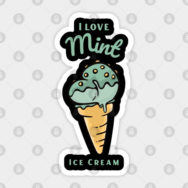 I Love Mint Ice Cream Sticker by DPattonPD